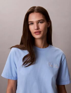 Tricou drept cu imprimeu grafic Calvin Klein în stil cursiv