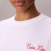 Tricou drept cu imprimeu grafic Calvin Klein în stil cursiv Tricou drept cu imprimeu grafic Calvin Klein în stil cursiv