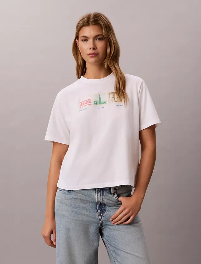 Tricou drept cu imprimeu grafic Nyc Photostrip Tricou drept cu imprimeu grafic Nyc Photostrip
