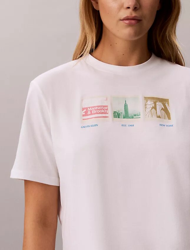 Tricou drept cu imprimeu grafic Nyc Photostrip Tricou drept cu imprimeu grafic Nyc Photostrip