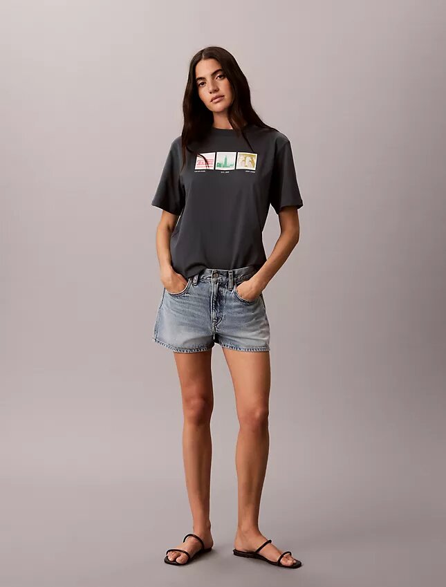 Tricou drept cu imprimeu grafic Nyc Photostrip Tricou drept cu imprimeu grafic Nyc Photostrip