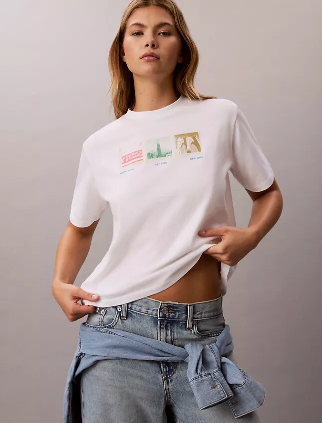 Tricou drept cu imprimeu grafic Nyc Photostrip Tricou drept cu imprimeu grafic Nyc Photostrip