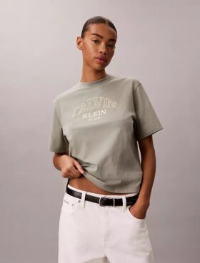 Tricou drept cu logo arhitectural