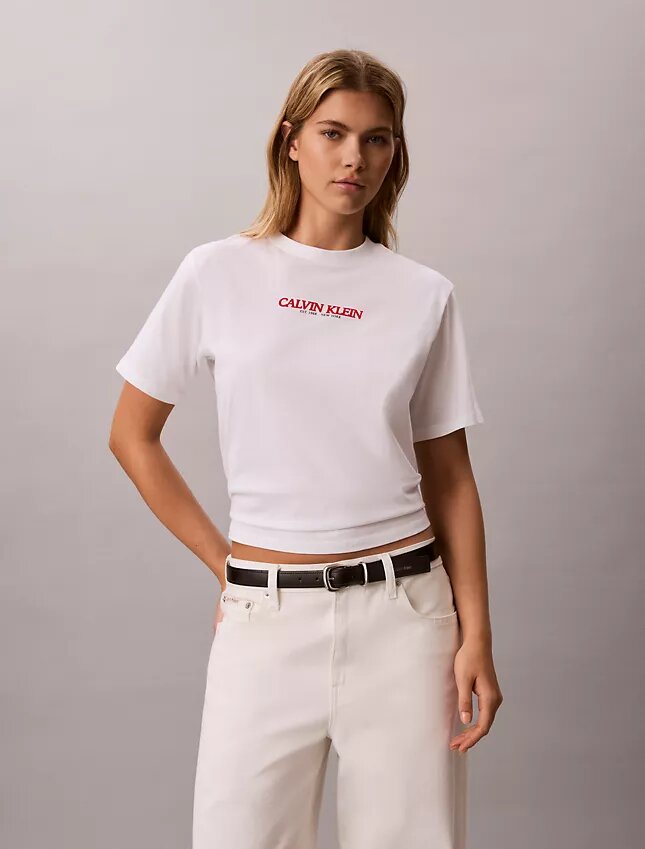 Tricou drept cu logo Calvin Klein Tricou drept cu logo Calvin Klein