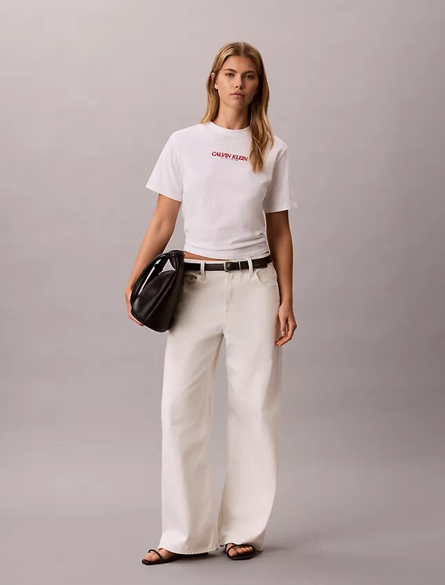 Tricou drept cu logo Calvin Klein Tricou drept cu logo Calvin Klein