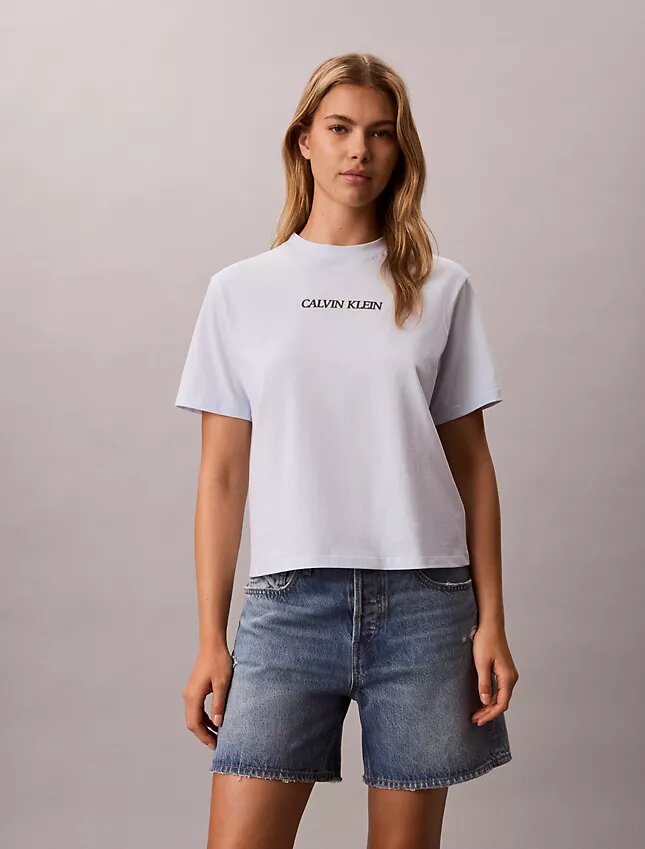 Tricou drept cu logo Calvin Klein Tricou drept cu logo Calvin Klein
