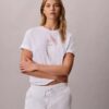 Tricou drept cu logo floral Tricou drept cu logo floral