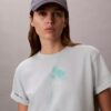 Tricou drept cu logo floral Tricou drept cu logo floral