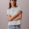 Tricou drept cu logo floral Tricou drept cu logo floral