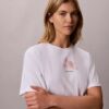 Tricou drept cu logo floral Tricou drept cu logo floral