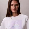 Tricou drept cu logo grafic decolorat Tricou drept cu logo grafic decolorat