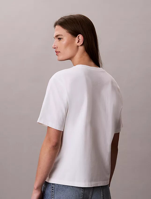 Tricou drept cu logo grafic decolorat Tricou drept cu logo grafic decolorat