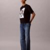 Tricou drept cu logo grafic decolorat Tricou drept cu logo grafic decolorat