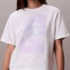 Tricou drept cu logo grafic decolorat Tricou drept cu logo grafic decolorat