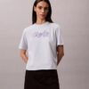 Tricou drept cu logo în relief Tricou drept cu logo în relief
