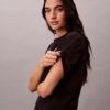Tricou drept cu logo în relief Tricou drept cu logo în relief
