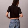 Tricou drept cu logo în relief Tricou drept cu logo în relief