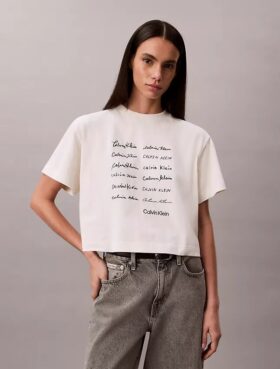 Tricou drept cu logo tipografic
