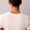 Tricou fără cusături cu emblemă din tricot cu nervuri