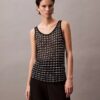 Tricou fără mâneci cu textură jacquard Tricou fără mâneci cu textură jacquard