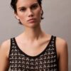 Tricou fără mâneci cu textură jacquard Tricou fără mâneci cu textură jacquard