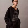Tricou fără mâneci cu textură jacquard Tricou fără mâneci cu textură jacquard