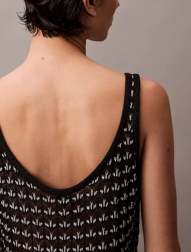 Tricou fără mâneci cu textură jacquard Tricou fără mâneci cu textură jacquard