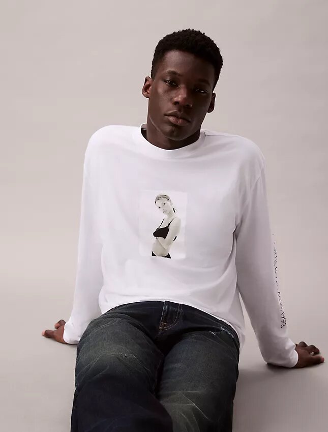 Tricou grafic cu mâneci lungi și croi lejer Kate Moss Tricou grafic cu mâneci lungi și croi lejer Kate Moss