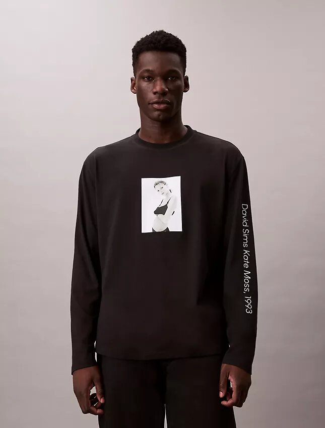 Tricou grafic cu mâneci lungi și croi lejer Kate Moss Tricou grafic cu mâneci lungi și croi lejer Kate Moss