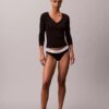 Tricou Henley din bumbac Cotton Stretch cu nervuri