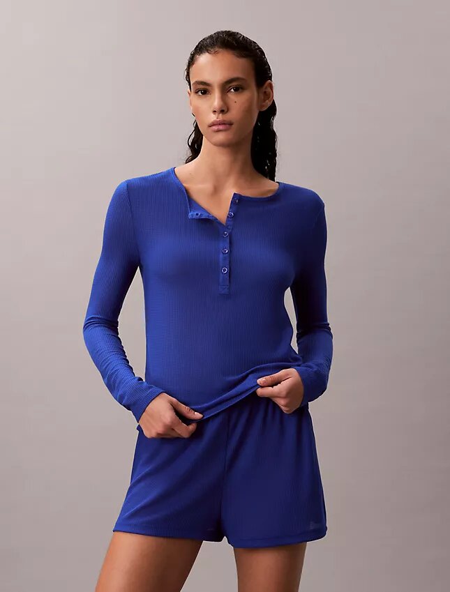 Tricou Henley ușor, cu textură tip waffle Tricou Henley ușor, cu textură tip waffle
