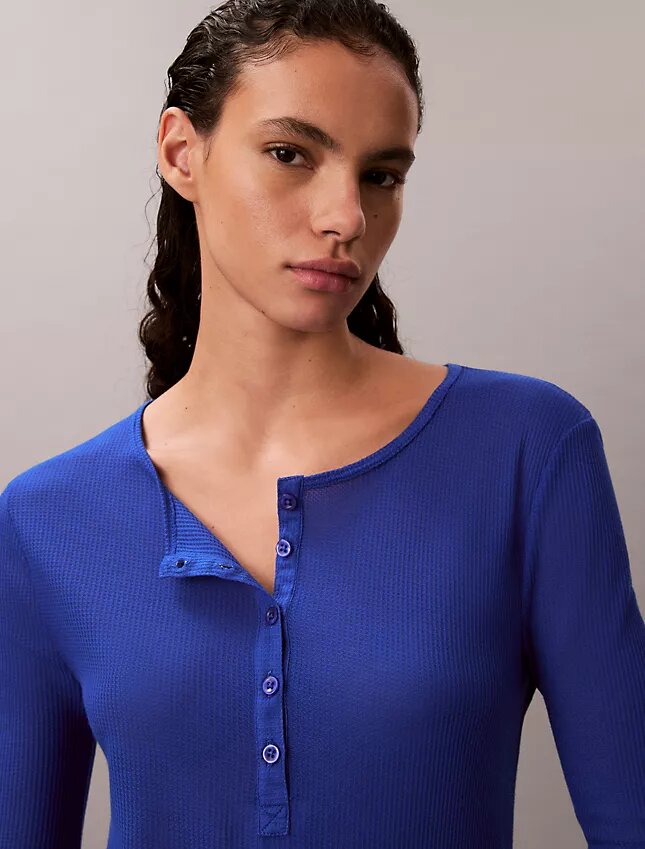 Tricou Henley ușor, cu textură tip waffle Tricou Henley ușor, cu textură tip waffle