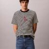 Tricou lejer cu dungi și Monogram