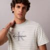 Tricou lejer cu dungi și Monogram