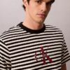 Tricou lejer cu dungi și Monogram