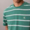 Tricou lejer cu dungi și Monogram