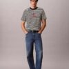 Tricou lejer cu dungi și Monogram