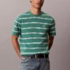 Tricou lejer cu dungi și Monogram