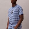 Tricou lejer cu dungi și Monogram Tricou lejer cu dungi și Monogram