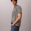 Tricou lejer cu dungi și Monogram