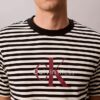 Tricou lejer cu dungi și Monogram