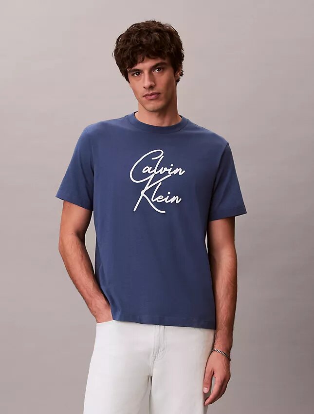 Tricou lejer cu logo script Tricou lejer cu logo script