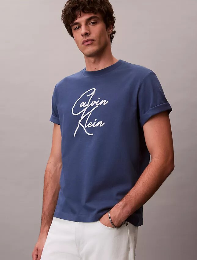 Tricou lejer cu logo script Tricou lejer cu logo script