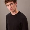 Tricou negru de dormit cu guler rotund CK Black