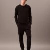 Tricou negru de dormit cu guler rotund CK Black