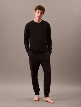 Tricou negru de dormit cu guler rotund CK Black Tricou negru de dormit cu guler rotund CK Black
