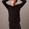Tricou negru de dormit cu guler rotund CK Black