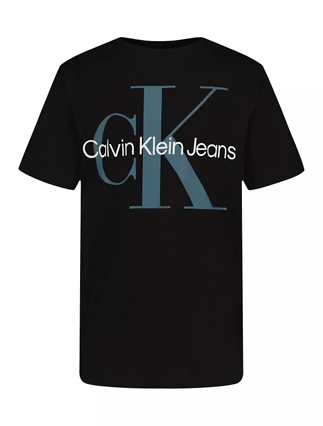 Tricou oversized cu guler rotund și Monogram pentru băieți Tricou oversized cu guler rotund și Monogram pentru băieți