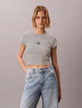 Tricou pentru bebeluși cu dungi și Monogram