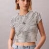 Tricou pentru bebeluși cu dungi și Monogram